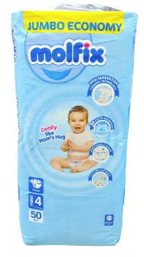 Molfix Baby Diapers Jumbo Pack Maxi Size 4 50Pcs