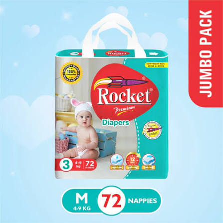 ROCKET 3 DIAPERS medium 72`S PREMIUM