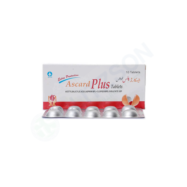 Ascard Plus Tablets 75/75mg (1 Box = 1 Strip)(1 Strip = 10 Tablets) Hover Image