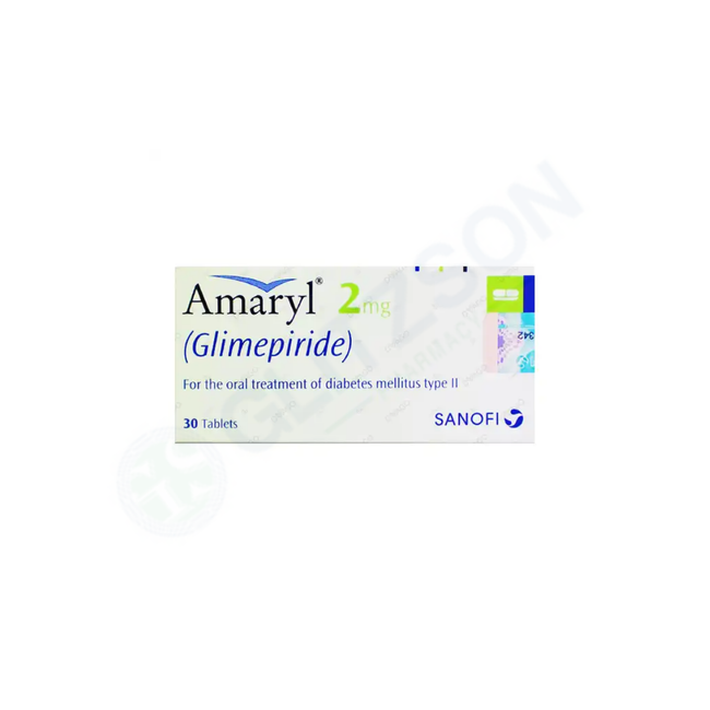 Amaryl Tablets 2mg (1 Box = 2 Strips) (1 Strip = 15 Tablets) Hover Image