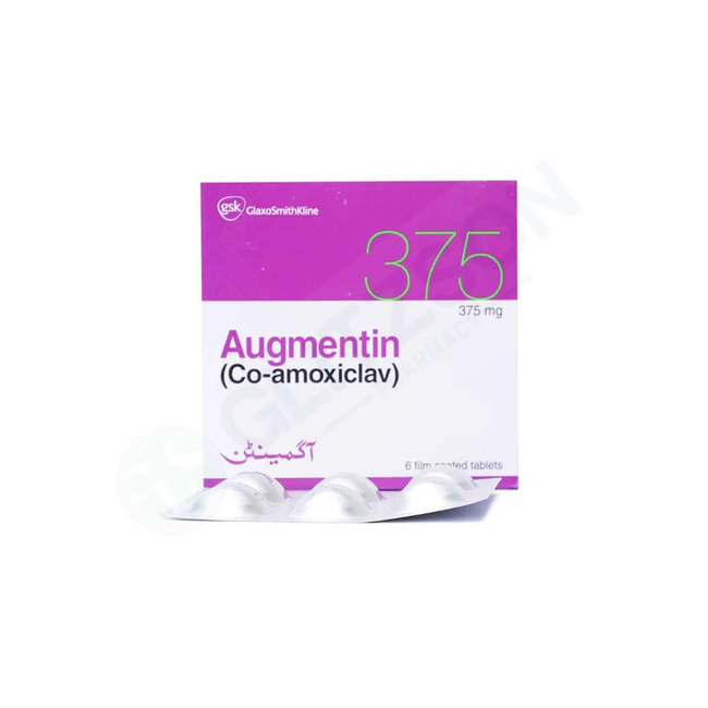 Augmentin Tablet 375mg (1 Strip = 6 Tablets) Hover Image