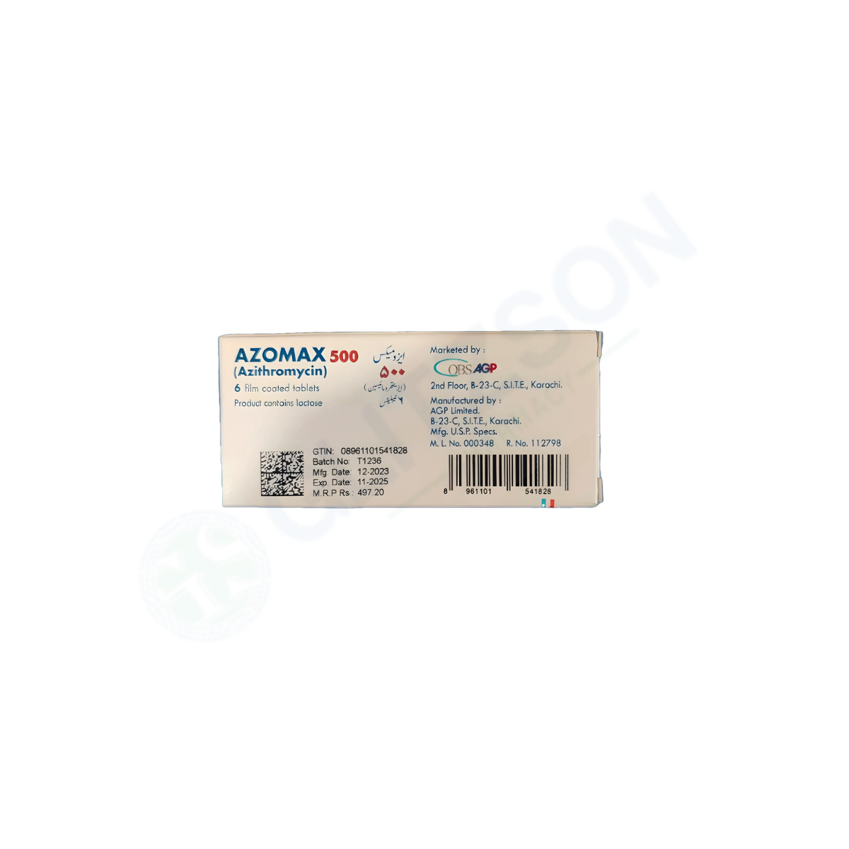 Azomax 500 Capsules 500mg (1 Box = 2 Strips) (1 Strip = 3 Capsules)