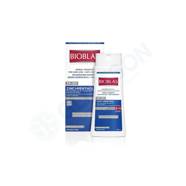 Bioblas Zinc + Menthol Shampoo 360ml Hover Image