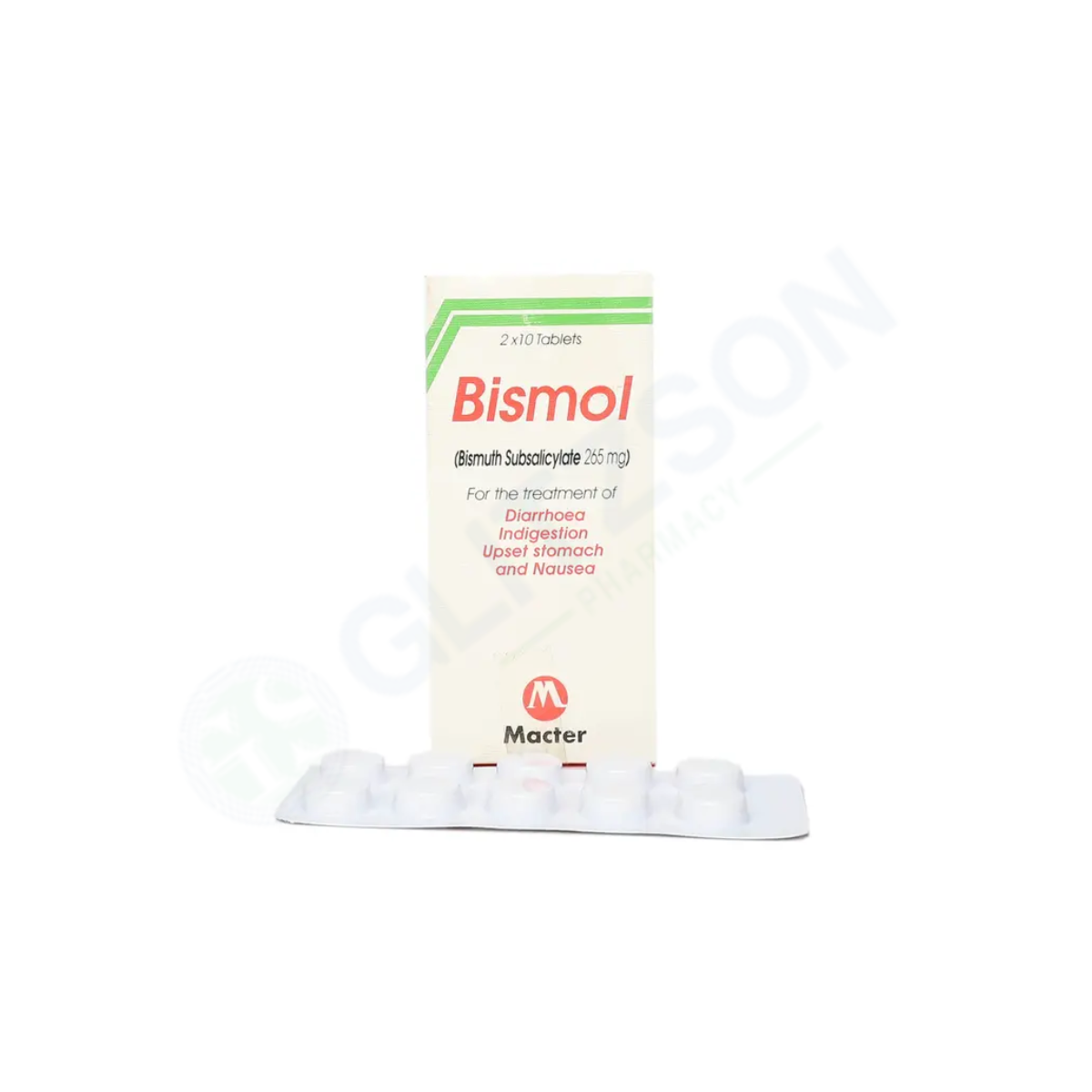 Bismol Tablets 265mg (1 Strip = 10 Tablets)