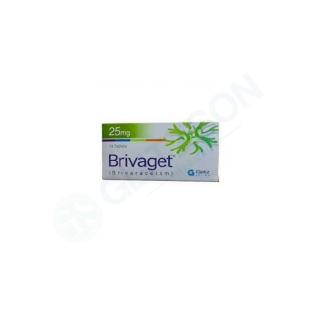Brivaget Tablets 25mg (1 Box = 2 Strips) (1 Strip = 7 Tablets) Hover Image