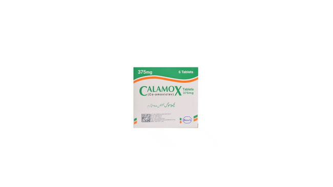 Calamox Tablets 375mg (1 Box = 1 Strip) (1 Strip = 6 Tablets) Hover Image
