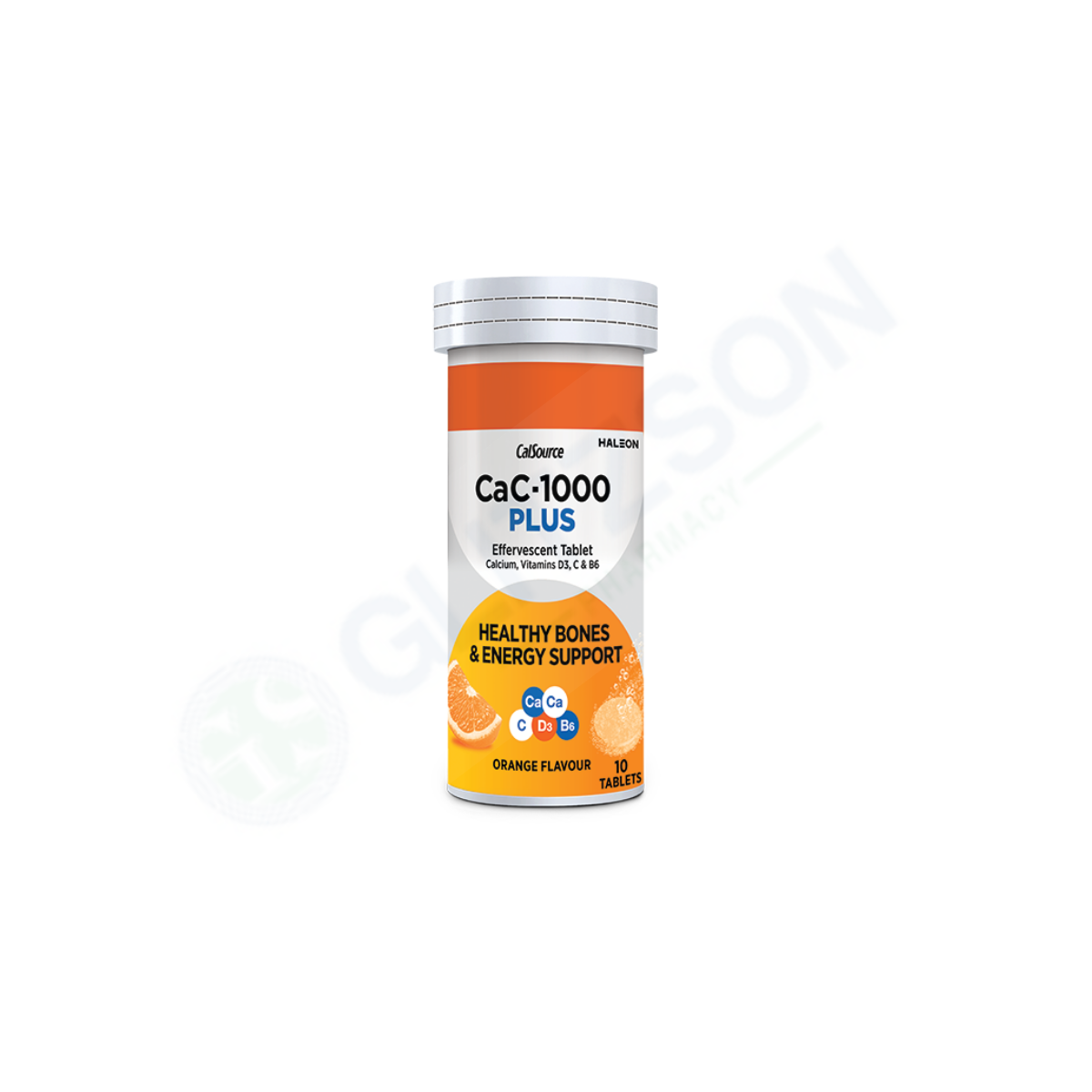 Cac-1000 Plus Effervescent Orange Flavor Tablets (1 Bottle = 10 Tablets)