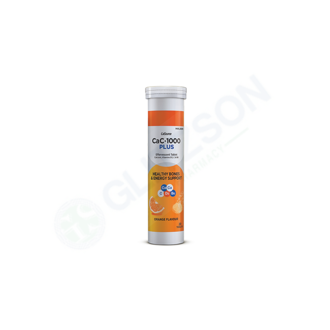 Cac-1000 Plus Effervescent Orange Flavor Tablets (1 Bottle = 20 Tablets) Hover Image