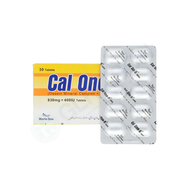 Cal One-D Tablets 830mg/400Iu (1 Strip = 10 Tablets) Hover Image