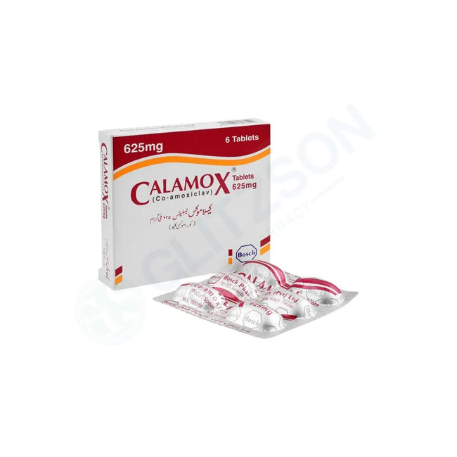 Calamox Tablets 625mg (1 Box = 1 Strip)(1 Strip = 6 Tablets) Hover Image