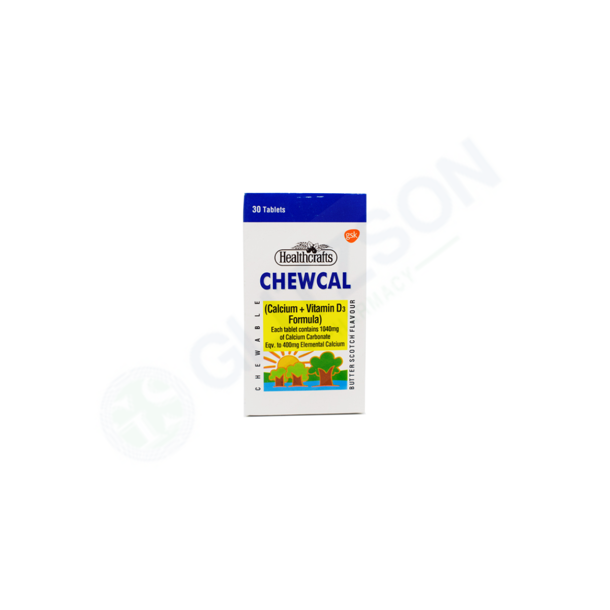 Chewcal Tablets 400mg/100IU (1 Bottle = 30 Tablets)