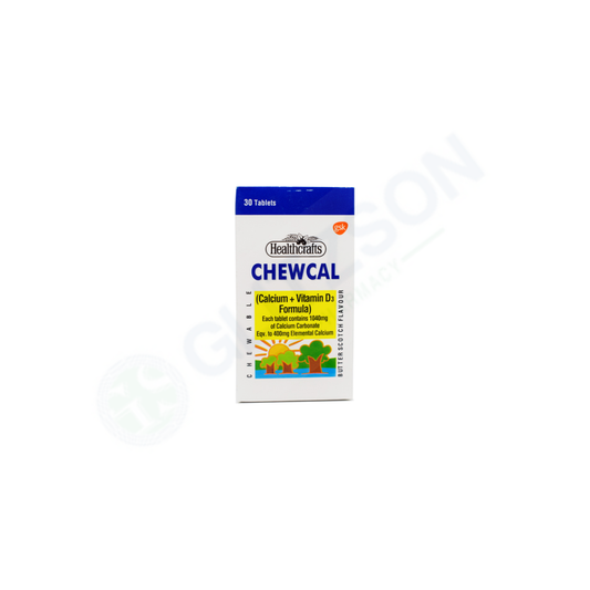Chewcal Tablets 400mg/100IU (1 Bottle = 30 Tablets)