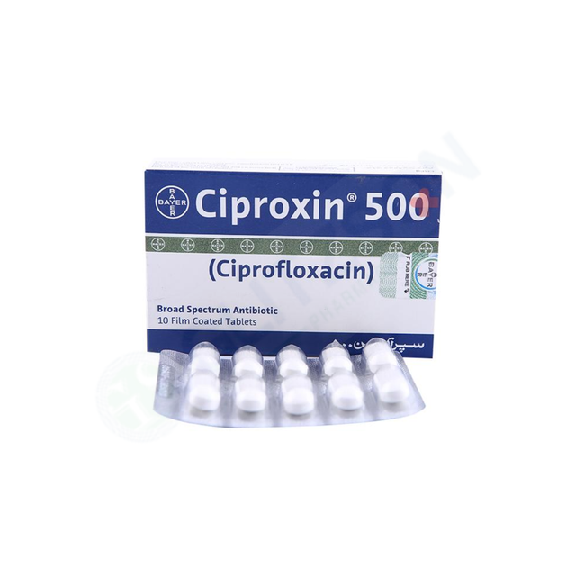 Ciproxin Tablets 500mg (1 Box = 1 Strip)(1 Strip = 10 Tablets) Hover Image