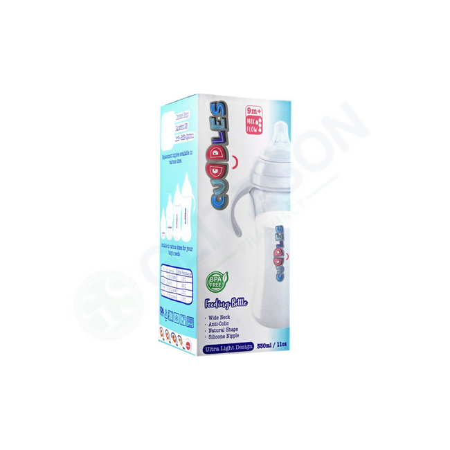 Cuddles Anti-Colic Ultra Light Design Wide Neck Feeding Bottle 9m+ 330ml Hover Image