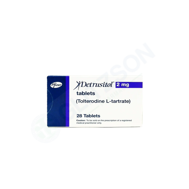Detrusitol Tablets 2mg (1 Box = 2 Strips) (1 Strip = 14 Tablets) Hover Image