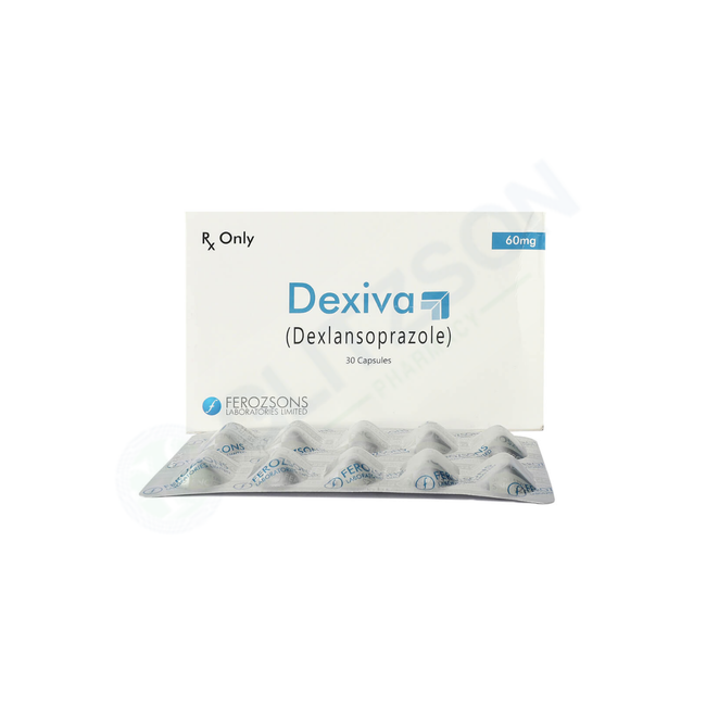 Dexiva Capsules 60mg (1 Box = 3 Strips) (1 Strip = 10 Capsules) Hover Image