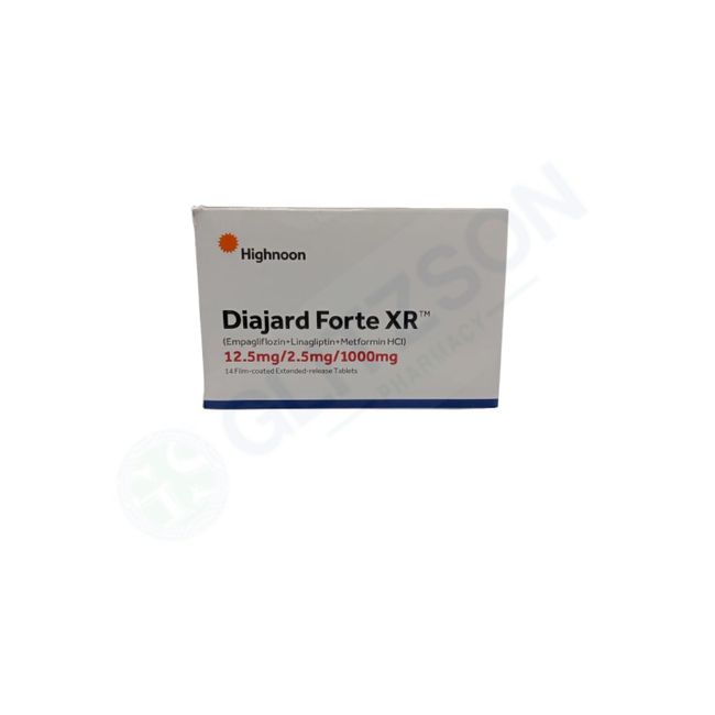 Diajard Forte XR Tablets 12.5/2.5/1000mg (1 Box = 2 Strips) (1 Strip = 7 Tablets) Hover Image