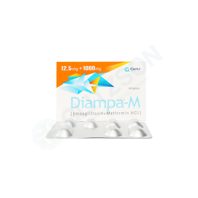 Diampa-M Tablets 12.5mg/1000mg (1 Box = 2 Strips) (1 Strip = 7 Tablets) Hover Image