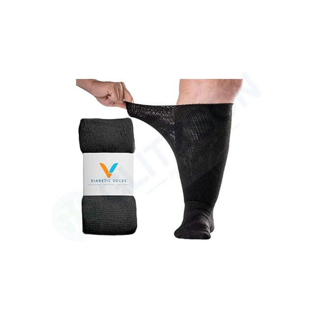 Diabetic Black Coloured Socks Hover Image