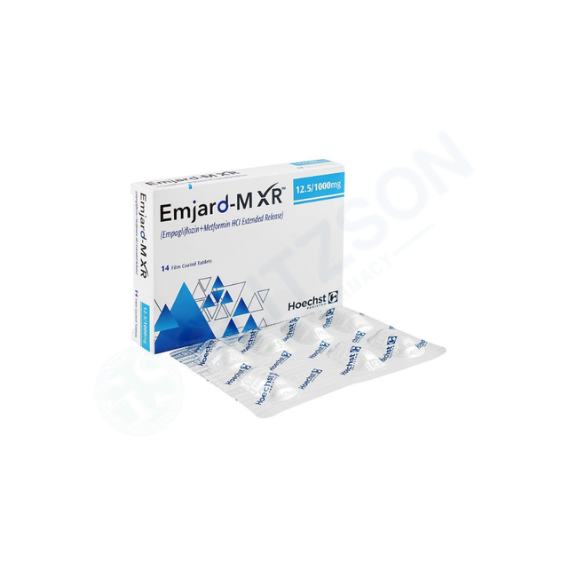 Emjard-M XR Tablets 12.5/1000mg (1 Box = 2 Strips) (1 Strip = 7 Tablets) Hover Image