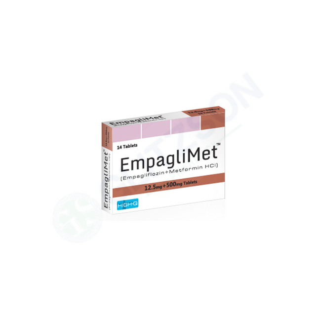 Empaglimet Tablets 12.5/500mg (1 Strip = 7 Tablets) Hover Image