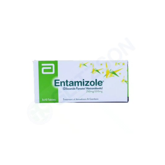 Entamizole Tablets 250mg/200mg (1 Box = 3 Strips) (1 Strip = 10 Tablets)