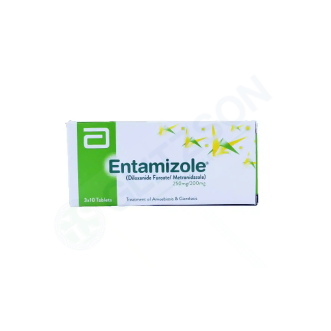 Entamizole Tablets 250mg/200mg (1 Box = 3 Strips) (1 Strip = 10 Tablets) Hover Image