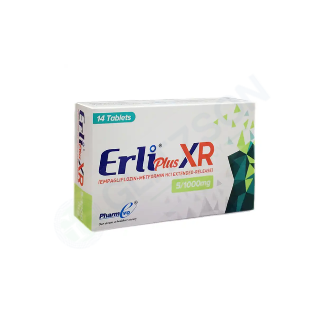 Erli Plus XR Tablets 5/1000mg (1 Box = 2 Strips) (1 Strip = 7 Tablets) Hover Image
