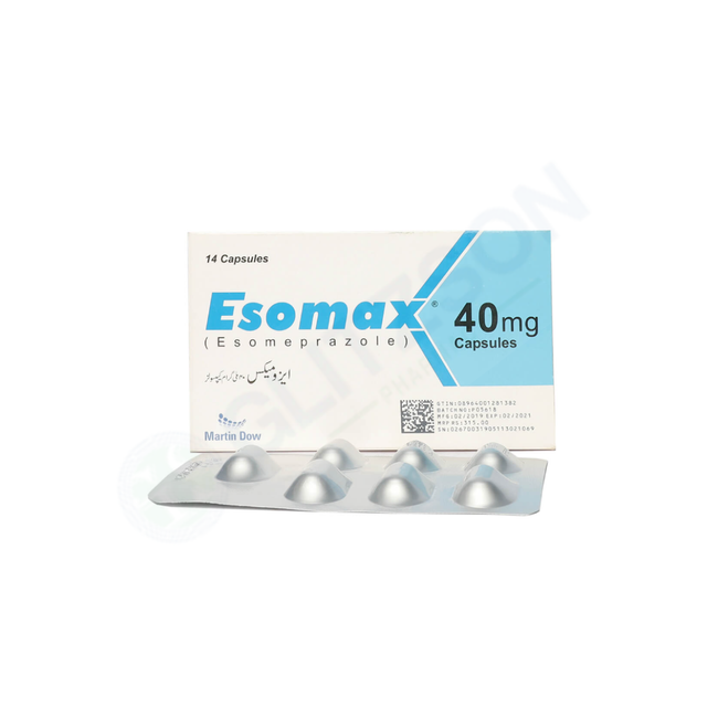 Esomax Capsules 40mg (1 Strip = 7 Capsules) Hover Image