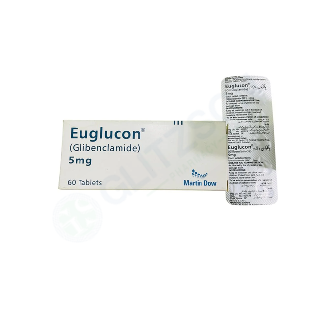 Euglucon Tablets 5mg (1 Strip = 10 Tablets) Hover Image