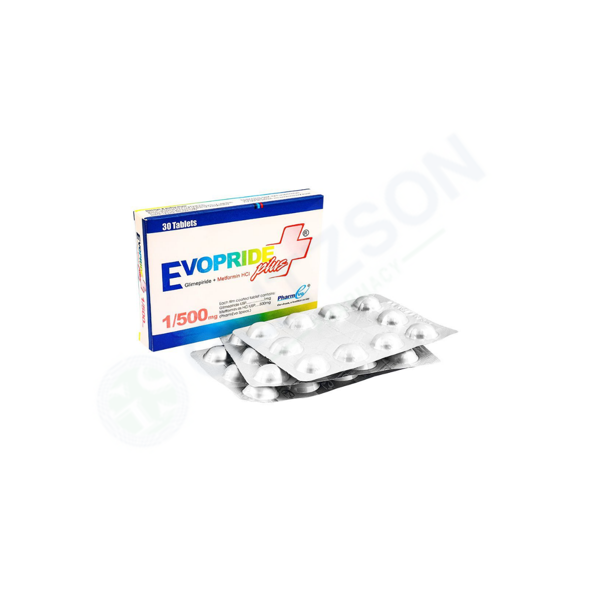 Evopride Plus Tablets 1/500mg (1 Strip = 10 Tablets)