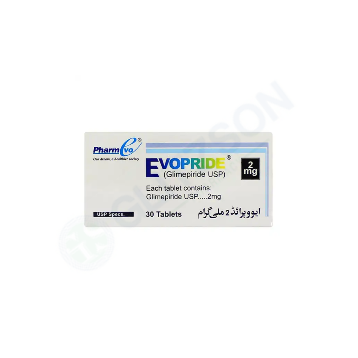 Evopride Tablets 2mg (1 Box = 3 Strips) (1 Strip = 10 Tablets)