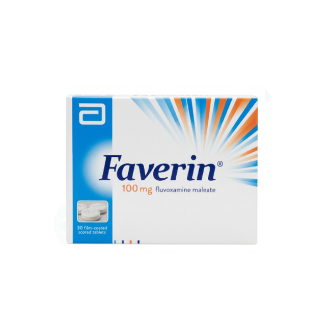 Faverin Tablets 100mg (1 Box = 1 Strip)(1 Strip = 10 Tablets) Hover Image