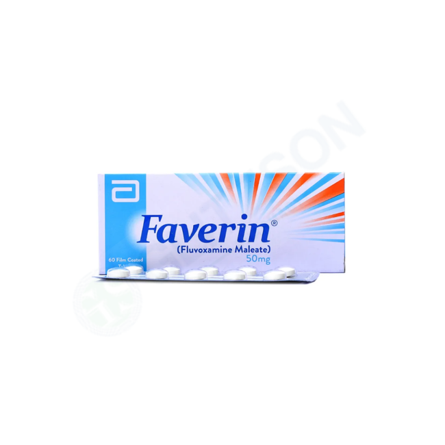 FAVERIN 50MG TAB (1BOX = 60TAB) 1 STRIP =10TAB) Hover Image