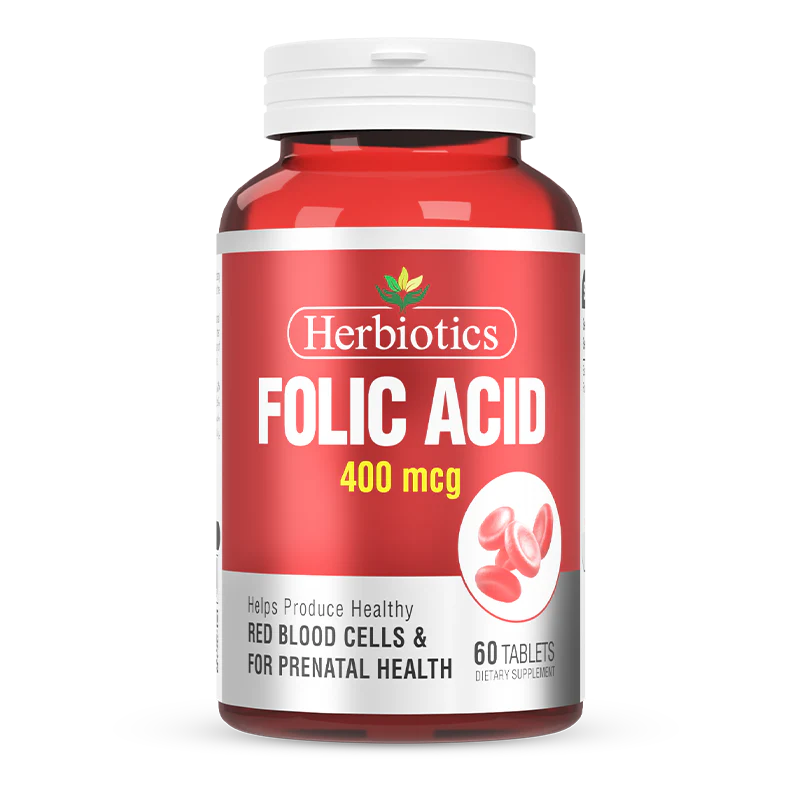 Herbiotics Folic Acid Tablets 400mcg (1 Bottle = 60 Tablets)