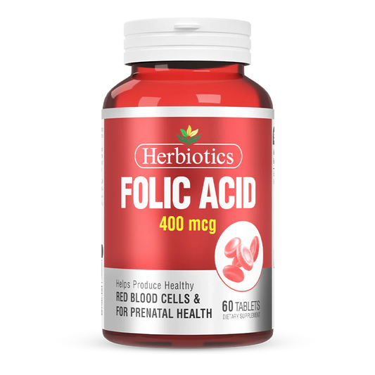 Herbiotics Folic Acid Tablets 400mcg (1 Bottle = 60 Tablets)