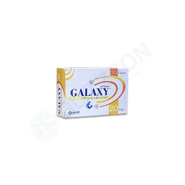 GALAXY 20MG CAPSULE (1 BOX=3 STRIPS)(1 STRIP=10 CAPSULES) Hover Image
