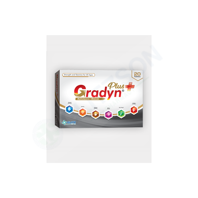 GRADYN PLUS TABLET (1 BOX=2 STRIPS)(1 STRIP=10 TABLETS) Hover Image