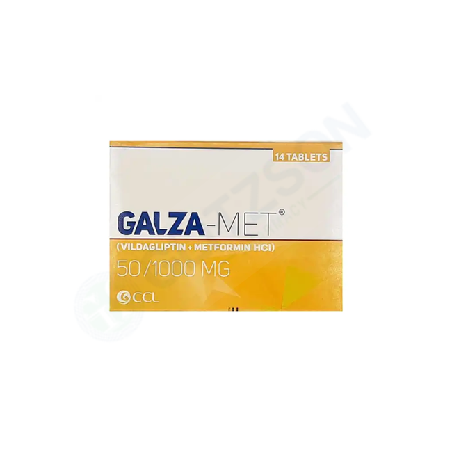 Galza-Met Tablets 50mg/1000mg (1 Strip = 7 Tablets) Hover Image