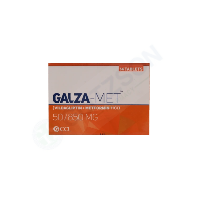 Galza-Met Tablets 50mg/850mg (1 Strip = 7 Tablets) Hover Image