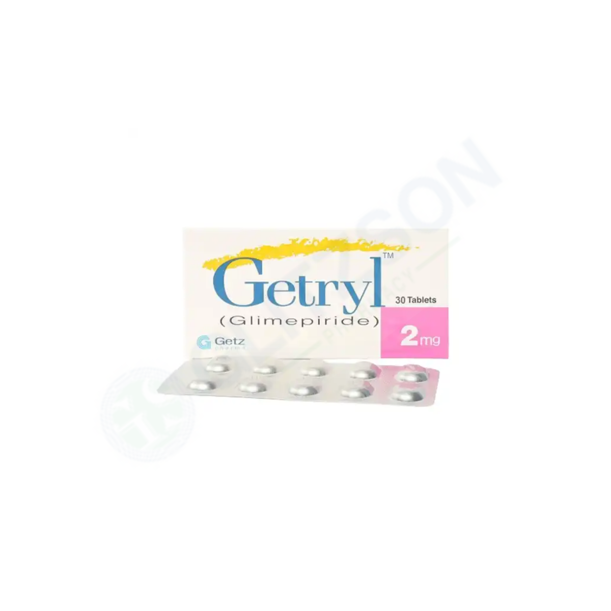 Getryl Tablets 2mg (1 Box = 3 Strips) (1 Strip = 10 Tablets)