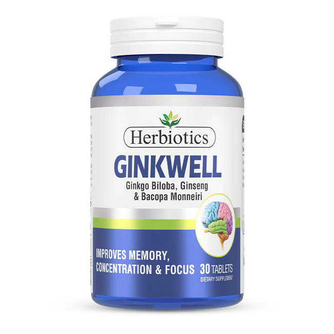 Herbiotics Ginkwell Tablets (1 Bottle = 30 Tablets) Hover Image