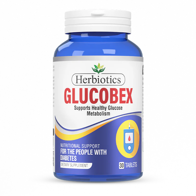 Herbiotics Glucobex Tablets (1 Bottle = 30 Tablets) Hover Image