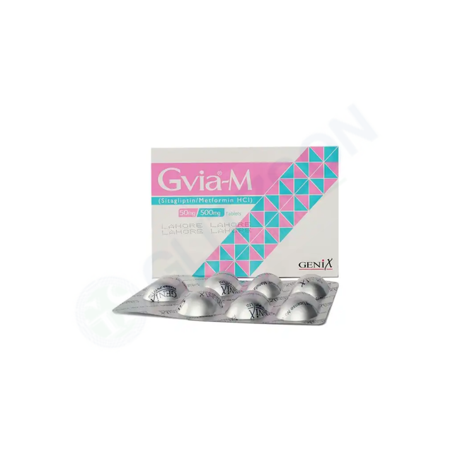 Gvia-M Tablets 50mg/500mg (1 Strip = 7 Tablets) Hover Image
