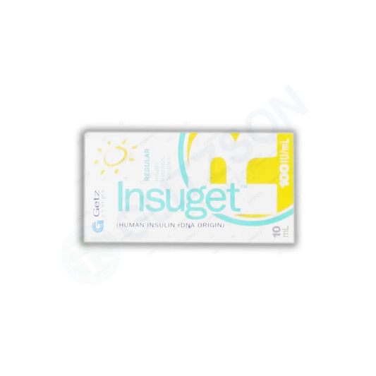 Insuget Regular Injection 100Iu/ml (1 Box = 1 Injection)