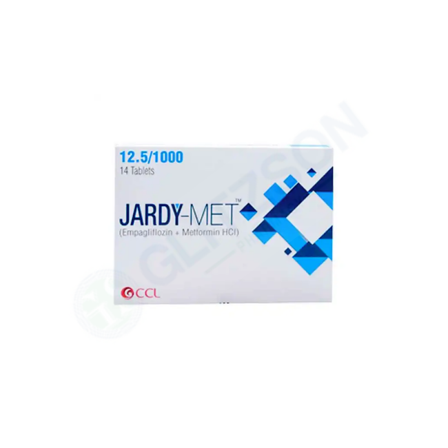 Jardy-Met Tablets 12.5+1000mg (1 Strip = 7 Tablets) Hover Image