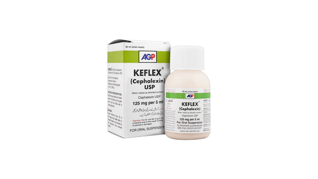 Keflex 60ml Suspension 125mg/5ml Hover Image
