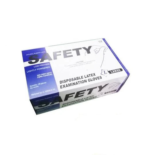 Safety Disposable Latex Examination Gloves Large Hover Image