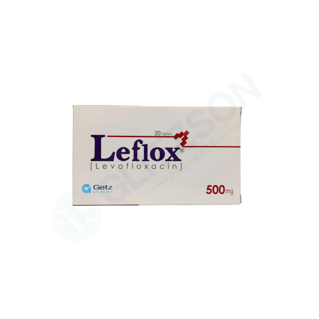 Leflox Tablets 500mg (1 Box = 2 Strips) (1 Strip = 10 Tablets) Hover Image