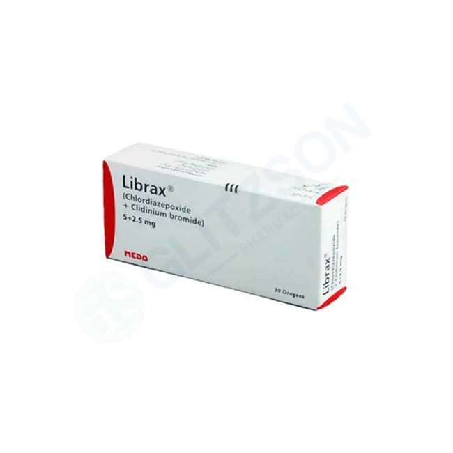 Librax Tablets 5mg+2.5mg (1 Strip = 10 Tablets) Hover Image